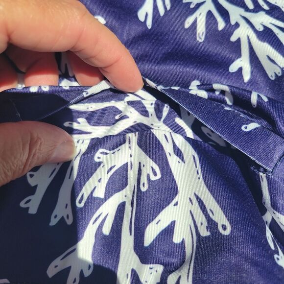 Top It Off Women's Blue White Printed Stretch Mini Skirt Size Small NWT - Picture 7 of 11